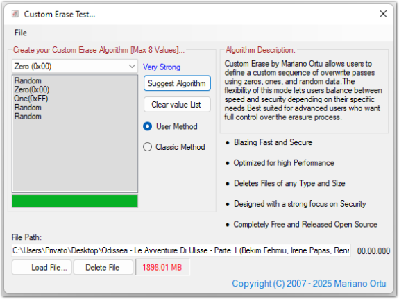 Custom Erase Test CustomErase