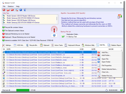 Deletion File List
